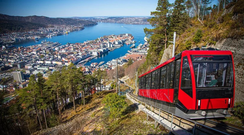 visit Mt. Floyen by funicular