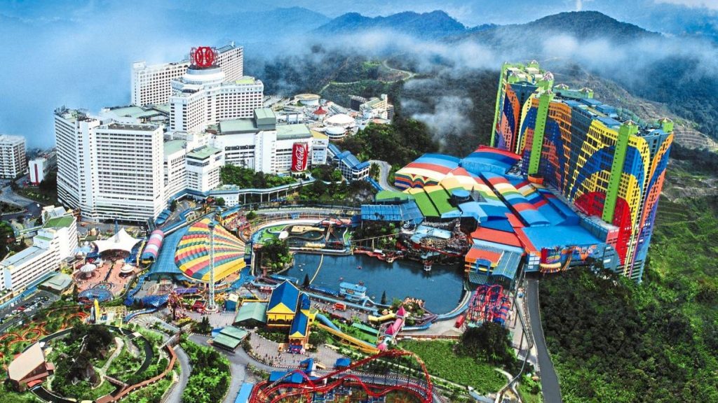 An aerial view of Genting Highlands Resort.